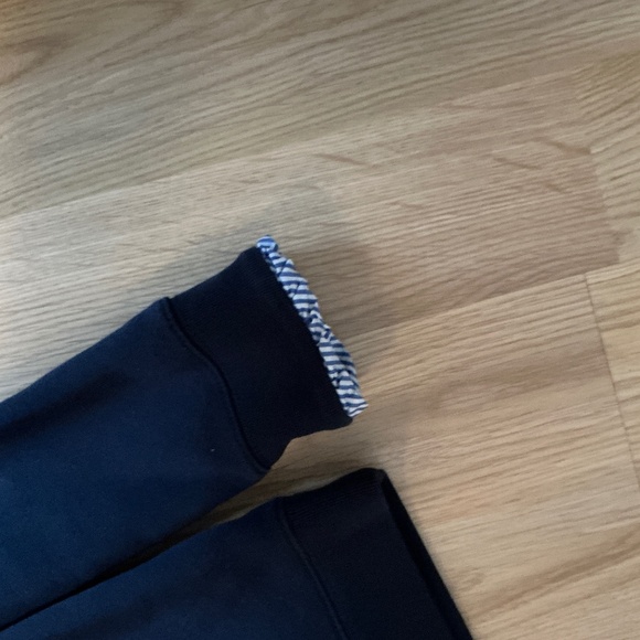 J. Crew Mercantile Navy Blue sweatshirt with gingham ruffle collar size medium - Picture 6 of 6